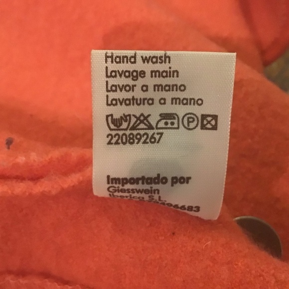 GIESSWEIN 100% Boiled Wool Embroidered Orange Apricot Jacket Pewter Buttons .10 - Picture 12 of 14